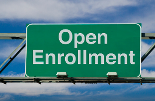 Open enrollment road sign